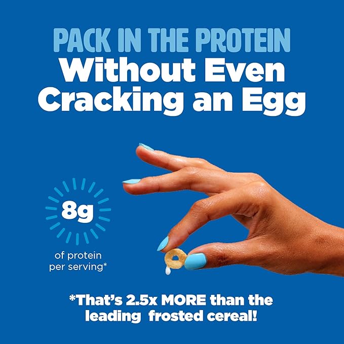 Plant-Based and Vegan Breakfast Cereal by Three Wishes - Frosted, 1 Pack - More Protein and Less Sugar Snack - Gluten-Free, Grain-Free - Non-GMO