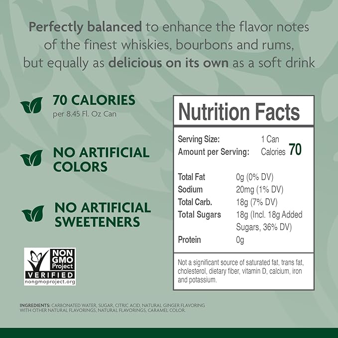 Fever-Tree Ginger Ale – Premium Mixer for Cocktails and Mocktails, 8.45 fl oz Cans, Pack of 24 – Naturally Sourced, Non-GMO