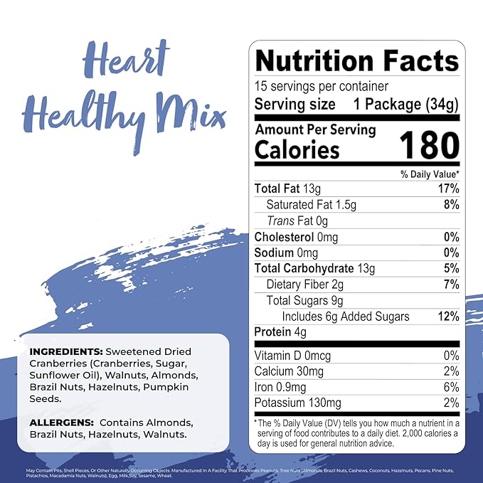 Nature's Garden Heart Healthy Mix Single Serve, 18 Ounce (1.2 Ounce x 15 count)