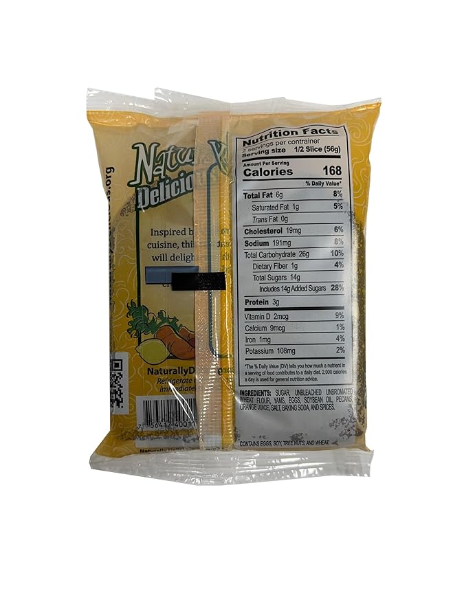 Nadel - NATURALLY DELICIOUS Sweet Potato Pecan Bread Slices, 12 Pack, Sweet Breads & Cakes breakfast bar, back to school lunch snack.