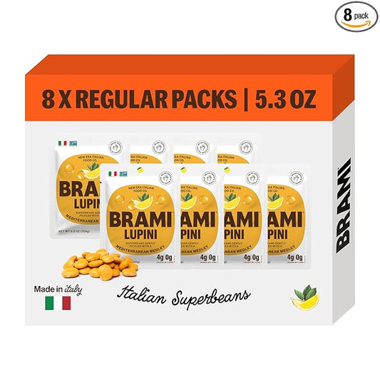 Brami Mediterranean Medley Lupini Beans Snack, Non GMO, 5.3 Ounces (Pack Of 8)