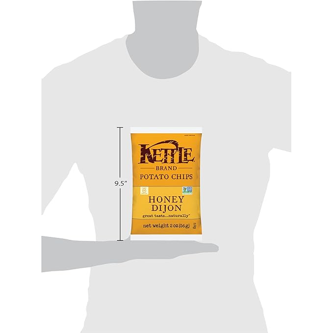 Kettle Brand Potato Chips, Honey Dijon Bags, 2 Ounce (Pack of 24)