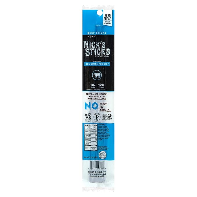 Nick's Sticks | 100% Grass-Fed Beef, Free Range Turkey Stick, Variety Pack | Made in the USA | Gluten Free | 3 Original, 3 Original Turkey, 3 Spicy, 3 Spicy Turkey