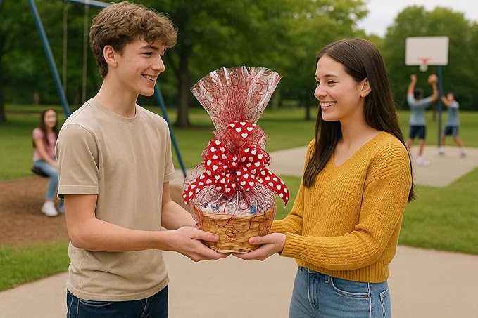 Handcrafted Gift Basket with Chocolates, Cookies, Snacks & Candy. Perfect for Birthdays, Sympathy, Holidays, Clients & Thank You Gifts (Standard: $64.99, Valentines Day)