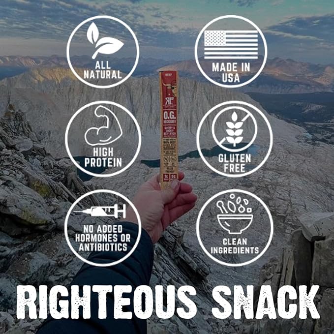 Righteous Felon Variety Meat Sticks | 100% Grass Fed Beef, Turkey, Pork | Keto, Gluten-Free, Low Sugar, High Protein Healthy Snacks | Valentines Day Gifts for Men | Jerky Variety Pack, 24 Count