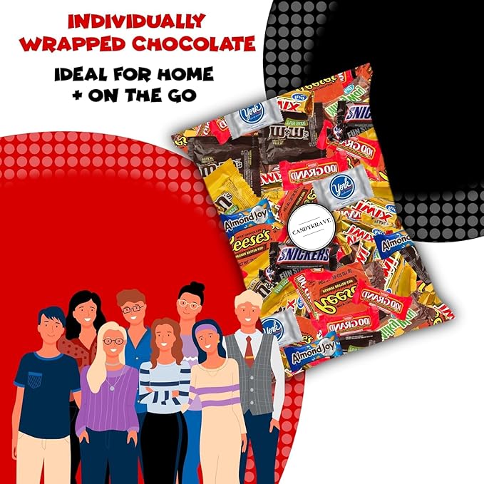 CandyKrave Assorted Chocolate Candy Variety Pack - 2 lbs Fun Size Chocolate Assortment - Individually Wrapped Bulk Chocolate Candy Mix - Delicious Sweets for Kids, Adults, Pantry, Office & Birthdays