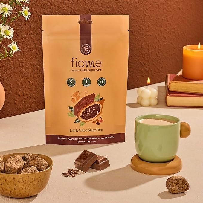 Fiber Bites - 5g Daily Fiber Supplement - Supports Regularity, Digestion and Gut Health - All Natural Ingredients, Dark Chocolate Flavor, 30 Servings