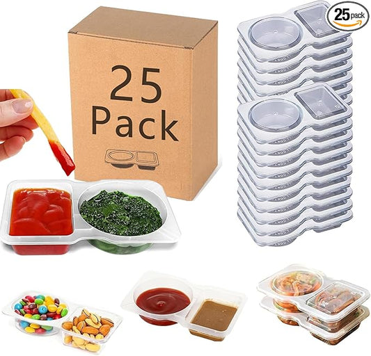 25 Set Reusable Snack Containers with Lids,New Snack Containers,Snackle Box Container Portion Control,Snack Pack Containers for On-the-Go Meals and Camping