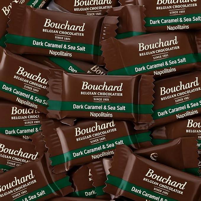 Bouchard Belgian Dark Chocolate Caramel Sea Salt Napolitains 35.3 OZ (2.2 LB/1KG)