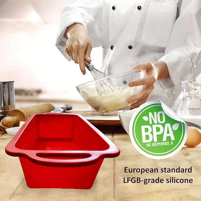 BAKE BOSS Silicone Bread Loaf Pan - Non Stick Silicone Loaf Pans for Baking - Meatloaf Bread Pans - BPA free Perfect for Oven & Dishwasher safe