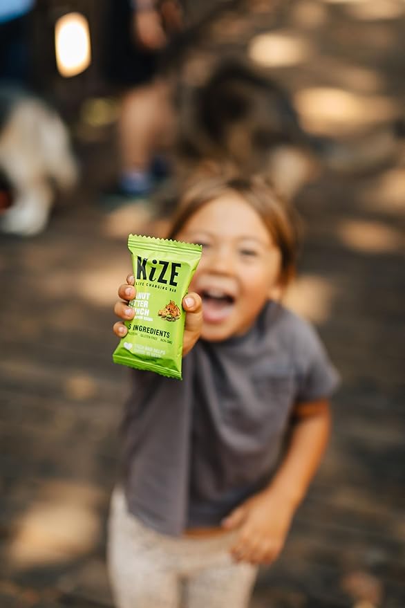 KiZE Energy Bars - Peanut Butter Crunch - Gluten Free, Non-GMO, and High Protein Meal Replacement Energy Bars, Clean and Simple Food Ingredients - 10g High Protein Snacks, (10 Count)