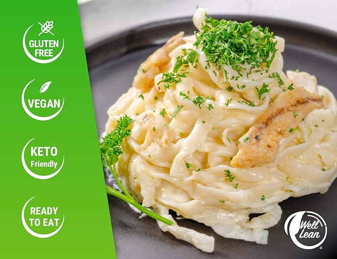 Well Lean Organic Variety Pack - Premium Shirataki Konjac Pasta - USDA Organic, 100% Plant Based, Keto Friendly, Zero Net Carb, Non-GMO, Ready to Eat, Low Calorie, Gluten Free, Vegan, Diet, 6 Pack