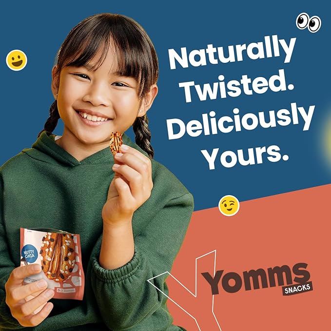 Yomms Nutty Chia Glazed Whole Pecan Halves, 7.8 oz (6 Pack), Gluten-Free & Non-GMO Healthy Dessert Snacks – Low Sugar Chia Seed & Crunchy Candied Nut Pouches – Gourmet Roasted Snacking Pecans – 1.3oz Individual Bags