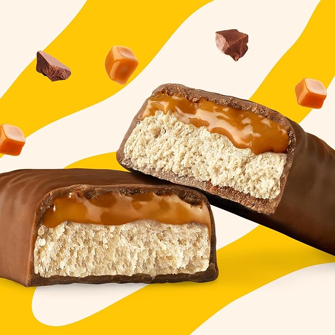 Nick’s Protein Bars Chocolate Caramel – 12-Count Box | Protein-Packed Snack, Low Calories, Low Carbs, Keto Friendly, No Added Sugar (12 bars x 50g)