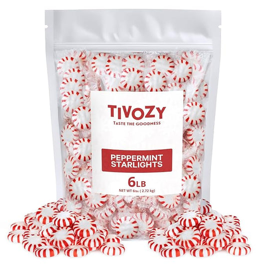 Starlight Peppermints Individually Wrapped Candy, 6 Pound Bulk Pack, Sweets for On the Go Refreshment, Perfect Peppermint Candy for Office.