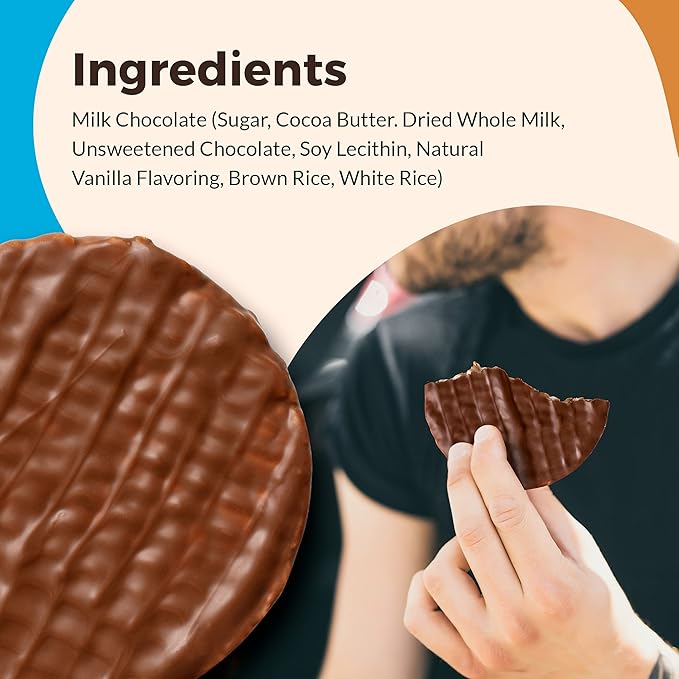 Lieber's Milk Chocolate Rice Cakes, Snack Pack, Gift Pack, Kosher Certified Dairy, Gluten Free Total of 24 Cakes (Milk Chocolate)