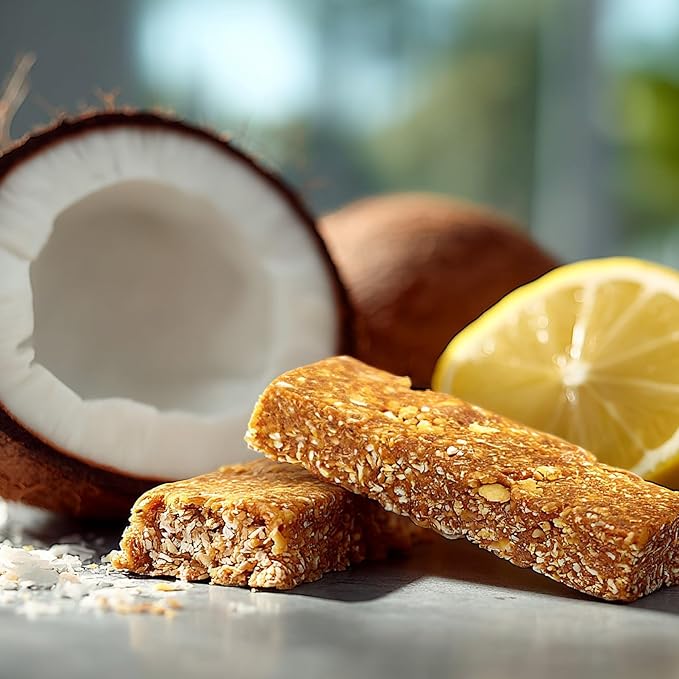 NEOBAR Fruit and Nut Bars - Plant-Based Vegan Snack Bars, Gluten Free Dairy Free Snacks, No Added Sugar, No Preservatives, Non-GMO | Lemon & Coconut,12 Count