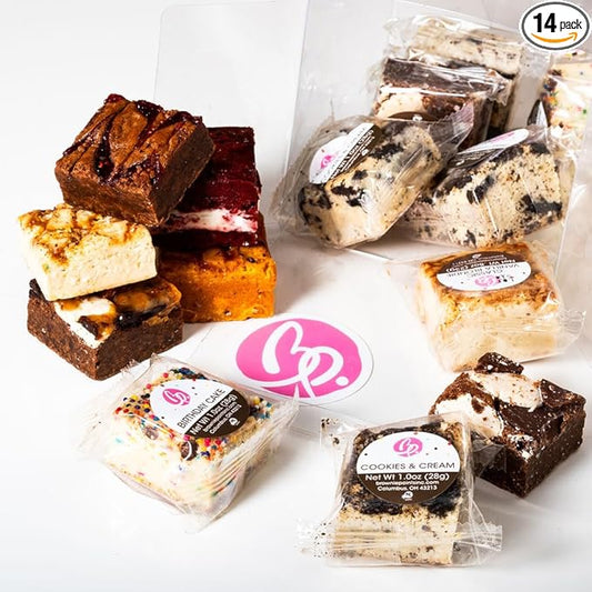 Brownie Points Box of 14 Brownies. Baked from scratch. Chocolate Fudge Brownies-Individually Wrapped (14)