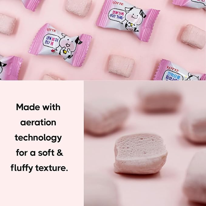 COELO MalangCow Strawberry Milk Chewy Candy 5.5oz (158g), Fresh Fruit Flavor Soft Candies, Korean Sweet Treats K-Food, Christmas Halloween Party Gummies, K-Snack Individual Wrapped On-The-Go
