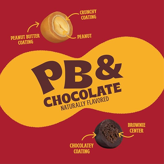 Orchard Valley Harvest Peanut Butter Covered Peanuts & Fudgy Brownie Bites With Chocolatey Coating Snack Mix, 1oz Bags (Pack of 15), Perfect On-The-Go Snack