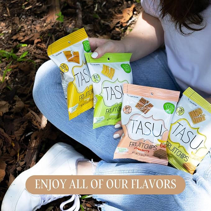 TASU Mixed Dried Fruit Chips Variety Pack - Banana, Mango, Strawberry & Pineapple - 100% Natural, Crispy, Crunchy, and Allergen-Free Healthy Snacks for Kids & Adults, Vegan, Gluten-Free, No Added Sugar, Perfect for Lunch Bags and On-the-Go Snacks | 30-...