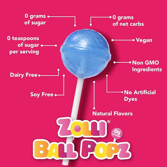 Zollipops Gabby's Dollhouse Variety Pack- Zollipops, Ball Popz, and Zaffi Taffy - Dye-Free - Keto & Diabetic-Friendly, Dentist-Approved Treats for Kids (Natural Fruit Flavors, 5.2 oz, Pack of 3)