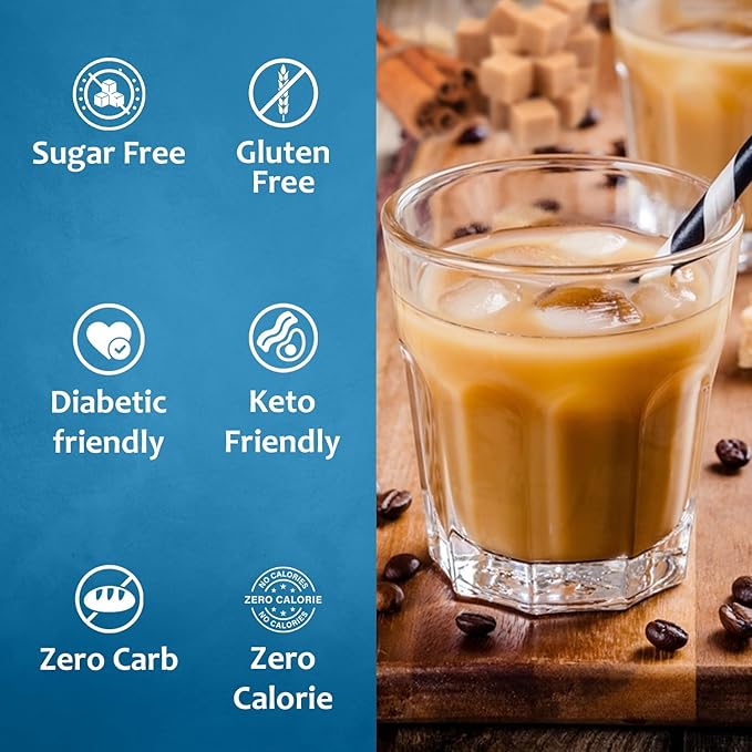 Syruvia Sugar Free Coffee Syrup, Brown Sugar Cinnamon Flavored Syrup for Drinks, Lattes, and Desserts – 25.4 fl oz