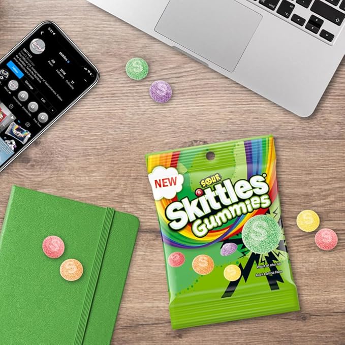 SKITTLES Sour Gummies Chewy Sour Candy Assortment, 5.8 Oz, Bulk Candy Pack of 12