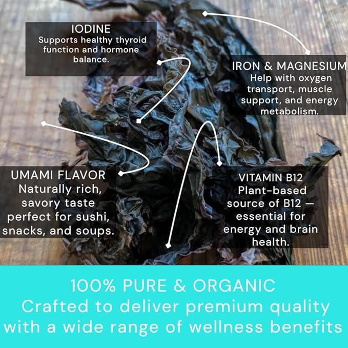 Ocean’s Balance Whole Leaf Nori Dried Seaweed – Whole Leaf Organic Seaweed, Perfect for Keto Diet, Paleo Diet, Vegetarian, or Vegan Diet – Gluten-Free – 1.5 oz Bag