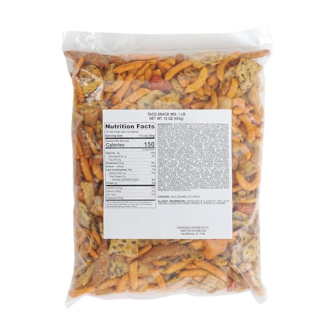 Taco Snack Mix, 1 Pound Bulk Bag, Hampton Distribution
