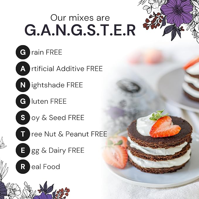 eat G.A.N.G.S.T.E.R. Dark Choconot Fudge Cake & Muffin Mix 3-Pack, Allergy-Friendly Baking Mix, Grain-Free, No Dairy, Nuts, Gluten, Dairy, For Vegan, Paleo & AIP Diets, Chocolate Cakes, Muffins and Cupcakes