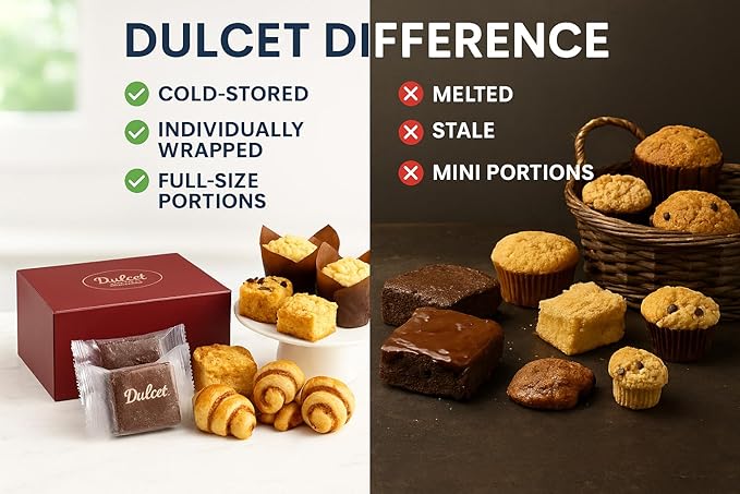 Dulcet Valentine’s Day Gift Basket For Him or Her - Gift Basket for All Types of Special Occassions - Assorted Variety of Tastes with Delicious Brownies Crumb Cakes Rugelah and Muffins.