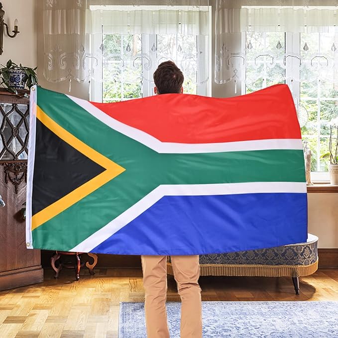 AhfuLife 2 Pcs South African Flag 3x5 Ft, Large South Africa Flags for Outside - Double Side with Brass Eyelets for Olympic Party Decorations, Bar Garden Street Decoration Indoor Outdoor