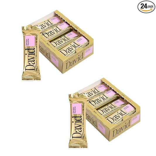 David Protein Bar, Cake Batter, 24 Protein Bars | 28g of Protein | 150 Calories | 0g of Sugar - High Protein, Low Carb, Gluten Free Protein Bar, Pack of 24