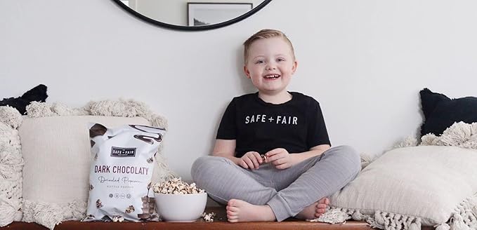 Safe + Fair Kettle Popped Gourmet Popcorn, Vegan Dark Chocolaty Drizzle, Free From Top 9 Allergens and Artificial Ingredients, 5.5 oz