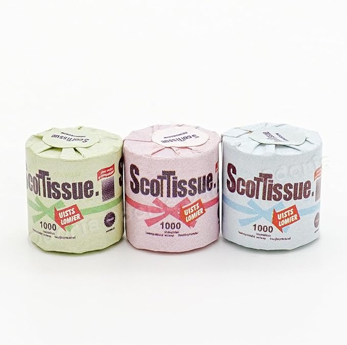 Odoria 1/12 Miniature Toilet Paper Rolls 3Pcs Dollhouse Decoration Accessories