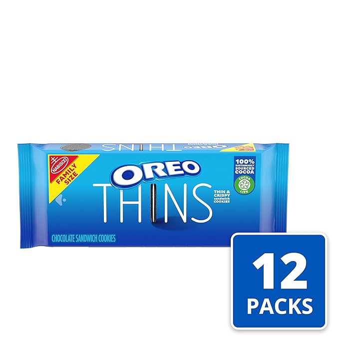 OREO Thins Chocolate Sandwich Cookies, Family Size, 12 - 13.1 oz Packs