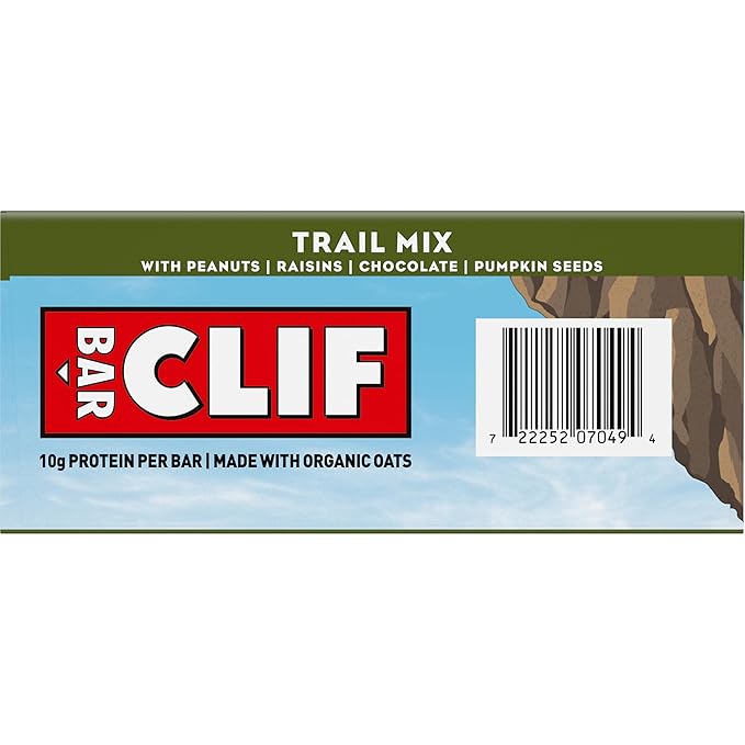 CLIF BAR - Energy Protein Bars - Trail Mix - Made with Organic Oats - Energy Bars - Non-GMO - (5 Pack)