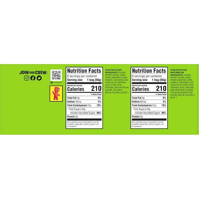 SOUR PATCH KIDS and SWEDISH FISH Mini Soft & Chewy Candy Variety Pack, Bulk Candy, 18-2 oz Bags
