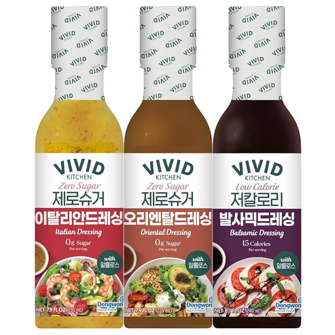 VIVID Kitchen Zero Sugar & Low Calorie Dressings | Italian/ Oriental/Balsamic Dressing (Salad Dressing) 7.5 fl oz – Soy-Sesame Based Asian Salad Dressing – Keto & Vegan Friendly – No Sugar, No Preservatives (Balsamic Dressing (Low Calorie))
