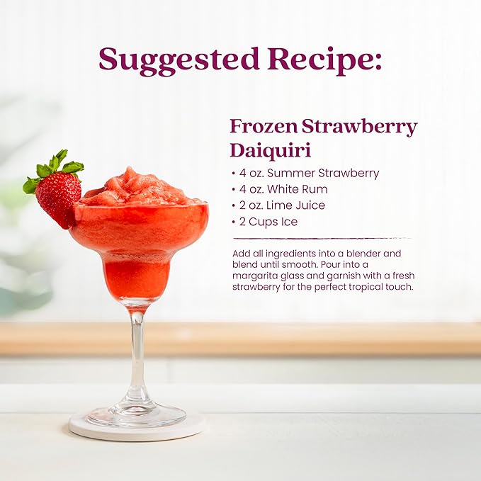 Smartfruit Summer Strawberry + Antioxidants – 100% Real Fruit Purée with Strawberries, Apple & Pineapple – Great for Smoothies, Juice, Yogurt, Cocktails, Teas & More – 48oz