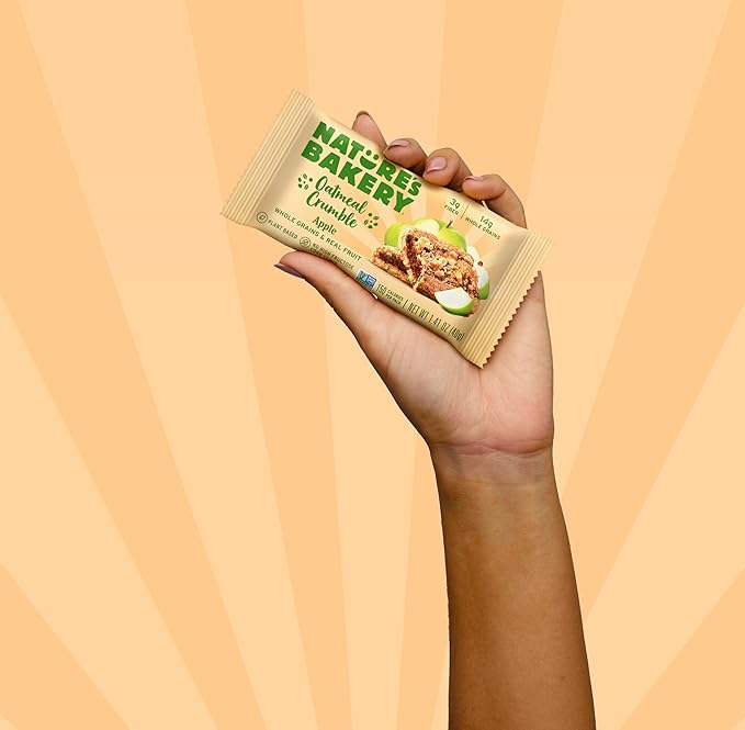 Nature's Bakery Nature’s Bakery Oatmeal Crumble Bars, Apple, Real Fruit, Vegan, Non-GMO, Breakfast bar, 7 boxes with 12 twin packs