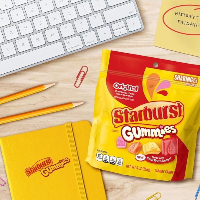STARBURST Gummies Original Gummy Chewy Fruit Candy, Sharing Size, 9 oz Bag (Pack of 8)