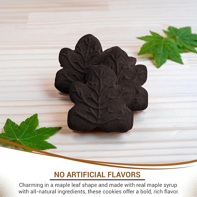 Turkey Hill Sugarbush 100% Pure Canadian Premium Maple Syrup Chocolate Cream Filled Cookies- All-Natural Maple Leaf Shape Delicious Cookies(2 Pack, Chocolate Cookies)