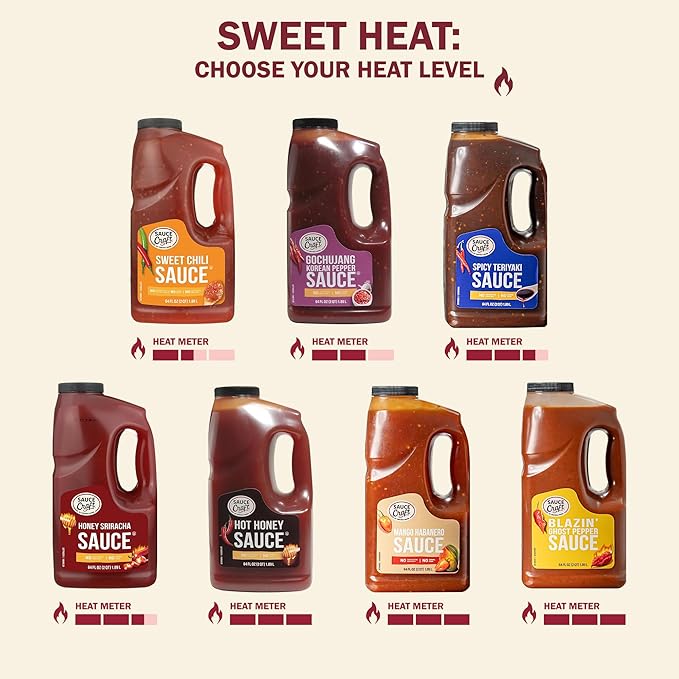 Ventura Foods LLC Sauce Craft Sweet Chili, Versatile, Globally Inspired Food Service Dipping Sauce Elevates Your Menu with Sweet Heat and Trend-Forward Flavor, 0.5 Gallon