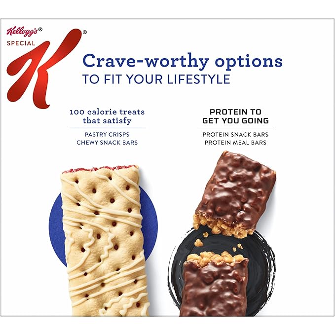Special K Bar Pastry Crisps, Breakfast Bars, 100 Calorie Snacks, Strawberry (8 Boxes, 96 Count)