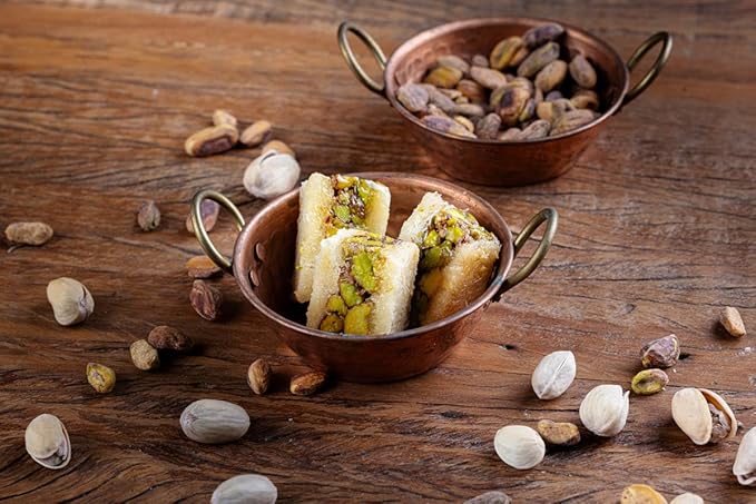 Snacklava Flavorful Variety Pack (24 Pieces) - 2 White Pistachio Kunafa (6 Pieces), 2 Pistachio Date Bites with Cardamom (10 Pieces), 2 Cashew Bird's Nest (8 Pieces) - No Artificial Ingredients, Colors or Preservatives