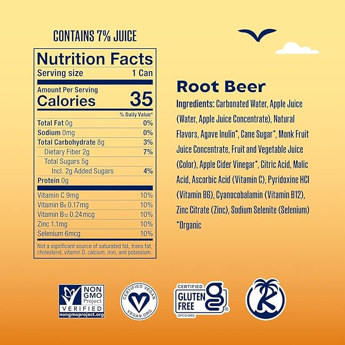 SunSip Prebiotic Soda With Benefits - Gut-Healthy Beverage with Vitamins and Minerals, Soda Alternative, Naturally Sweetened with 6g of Sugar or less, 11.5 oz (12 Pack) Soda Sampler Variety Pack