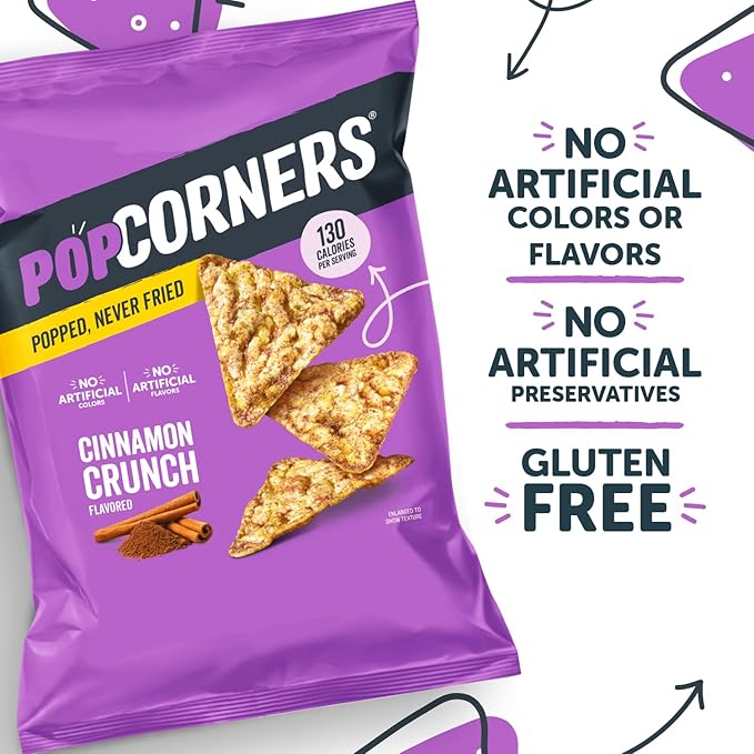 PopCorners Popped Corn Snacks, Cinnamon Crunch, 1 Ounce (Pack of 20) (Packaging May Vary)
