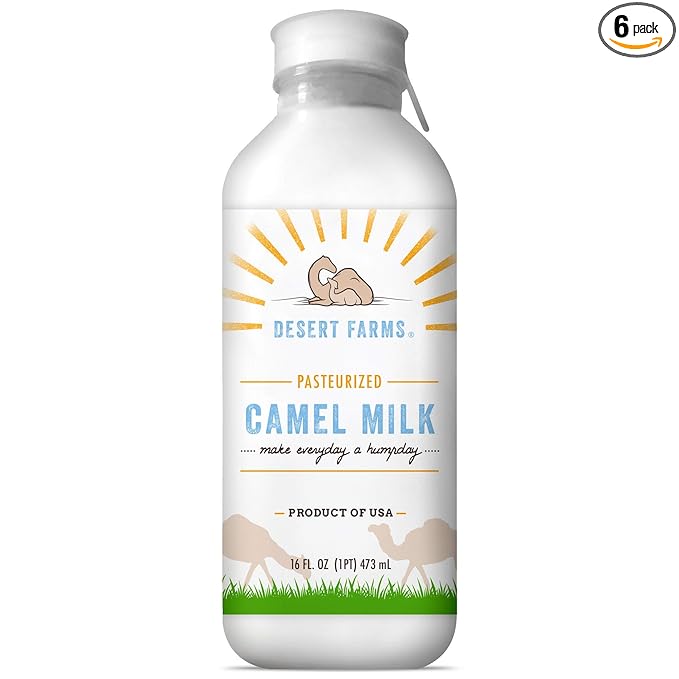Organic Fresh Frozen Camel Milk - Fresh Flavor with Health Benefits - Pure & Natural Grade A -Allergen Free Milk from Healthy Camels in Midwest - Made In The USA [6 Pack]